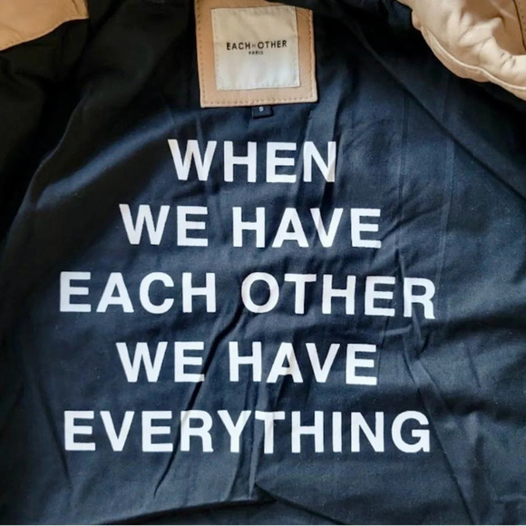 Each X Other Paris Leather Biker Moto Jacket, Light Tan, Size M - Picture 9 of 11